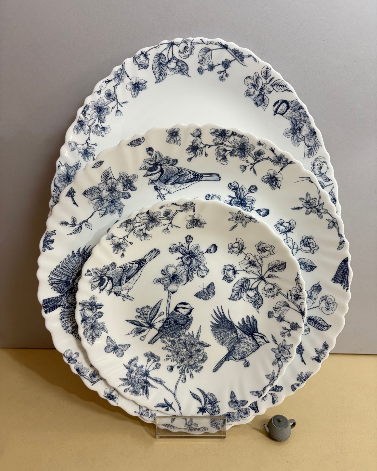 سرویس 25 پارچه آرکوپال دینو طرح پرنده 633 سرمه ای