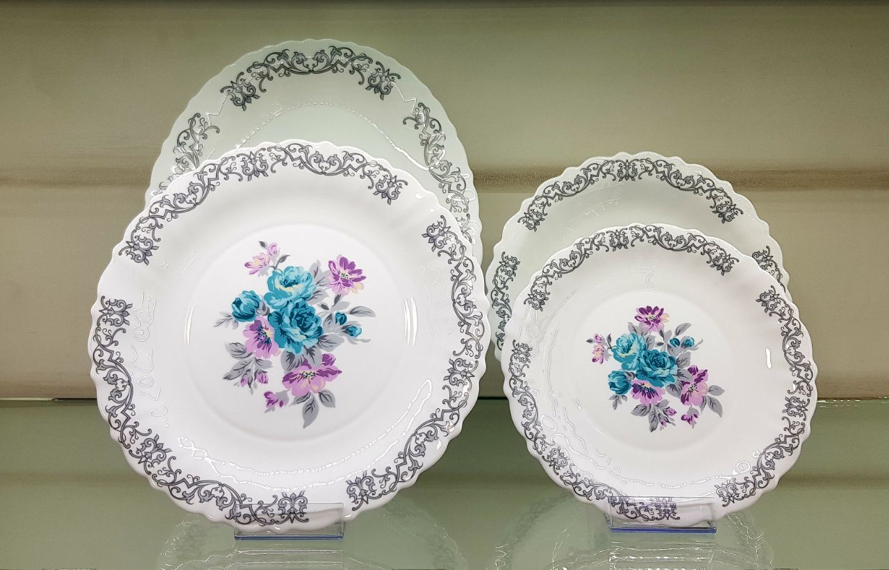 سرویس آرکوپال 28 پارچه پارس اپال کد 180 طرح نلی آبی