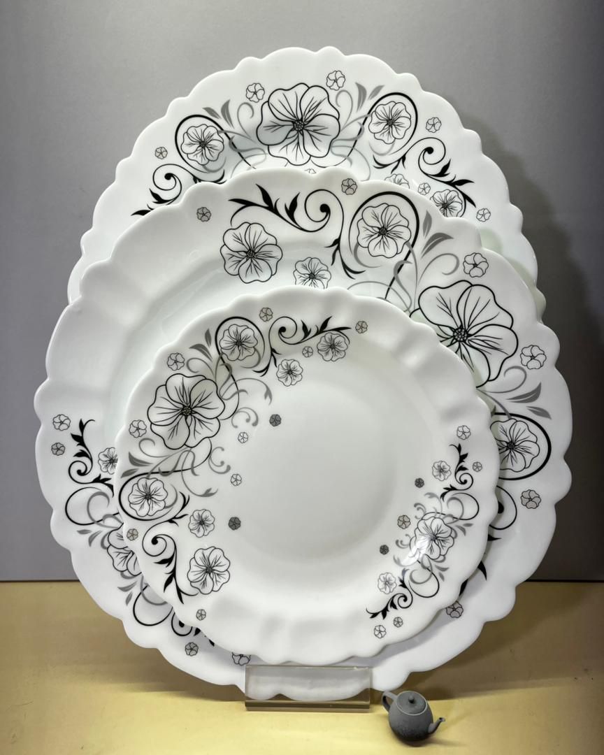 سرویس 25 پارچه آرکوپال طرح استیما مشکی